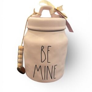 Rae Dunn Pink 'Be Mine' Ceramic Jar NEW